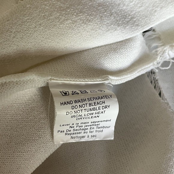One Day Womens Turtle Neck Pullover White Top Size Tall Small Peek a Boo Detail - Picture 6 of 7